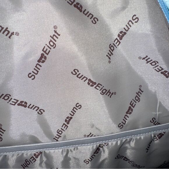 Sun Eight full size light blue unicorn print kids backpack with keychain- NWT - Picture 4 of 9